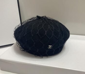 Chanel Black Net Beret