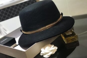 Black Lux Chain Hat