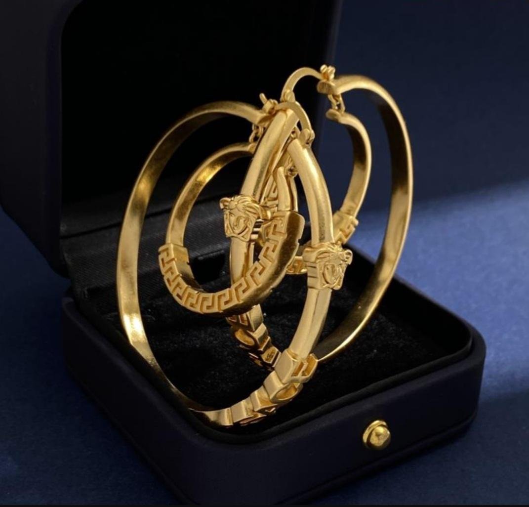 Versace Engrave Hoop Earrings