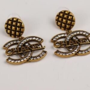Vintage Chanel Rhinestone CC Earrings