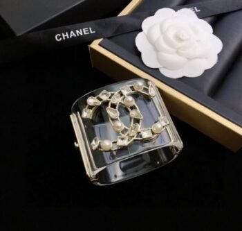 Chanel Clear Strass CC Logo Bracelet