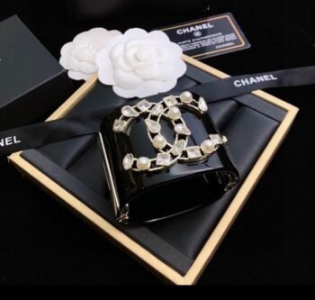 Chanel Black Strass CC Logo Bracelet