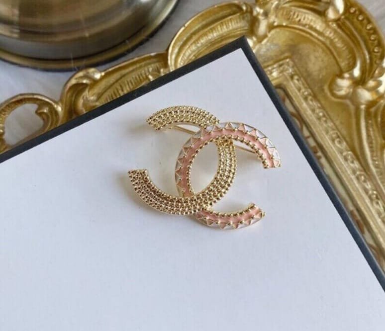 Chanel CC Rose Gold Brooch