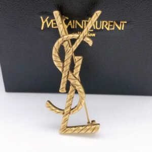 Saint Laurent Logo Brooch