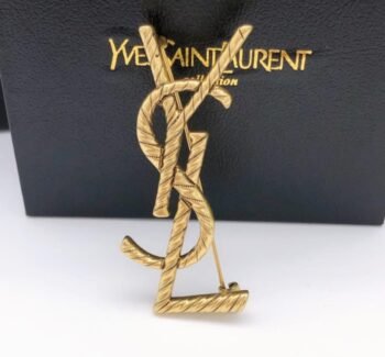 Saint Laurent Logo Brooch