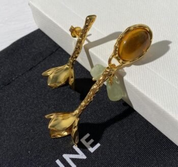CELINE Flower Drop Earrings
