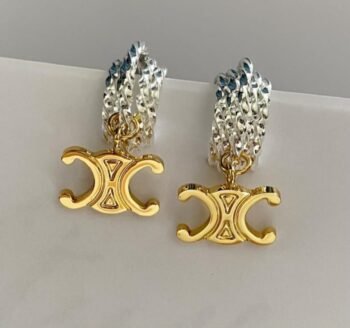 CELINE Triomphe Chain Earrings