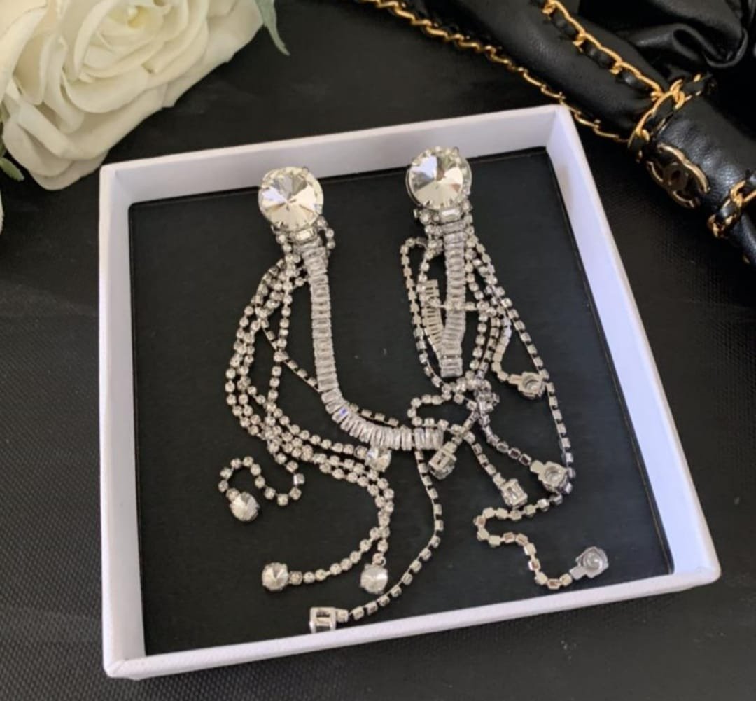 Miu Miu Pearlized Waterfall Earrings