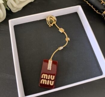 Miu Miu Logo Drop Earrings
