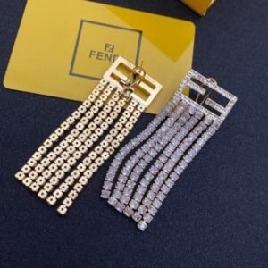FF Logo Crystal Tassel Earrings