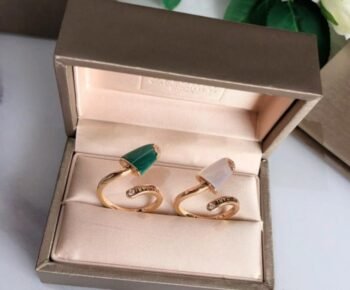 Bvlgari  Malachite Stone Shaped Ring