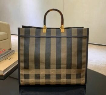 Fendi Pequin Roll Tote  Canvas