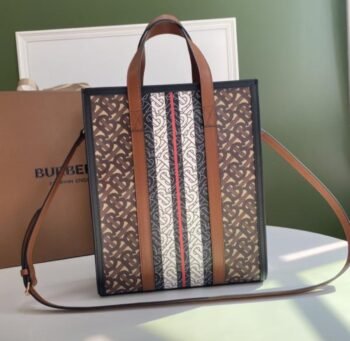 Burberry Striped Tote Bag