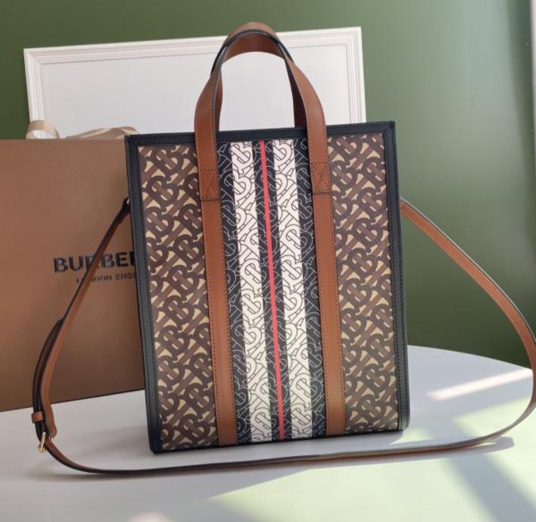 Burberry Striped Tote Bag