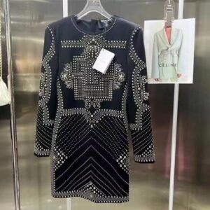 Balmain Embellished Long-Sleeve Dress