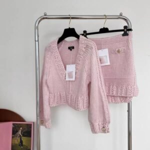 Pink Sweater Skirt Set