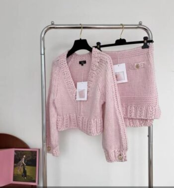 Pink Sweater Skirt Set