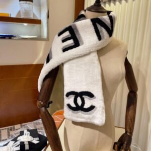Chenel CC Logo Faux-fur Scarf