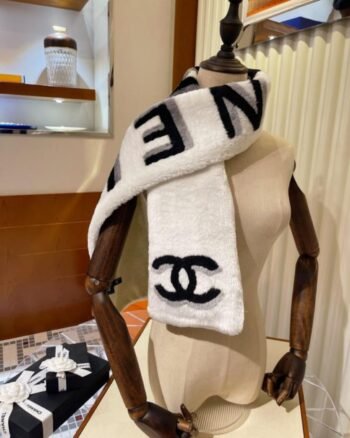 Chenel CC Logo Faux-fur Scarf