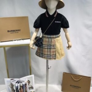 Burberry Polo Shirt and pleated Skirt Set