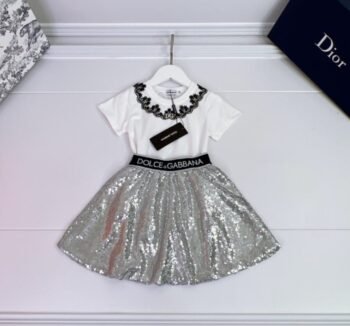 D&G Girls' Interlock Dress with Branded Elastic