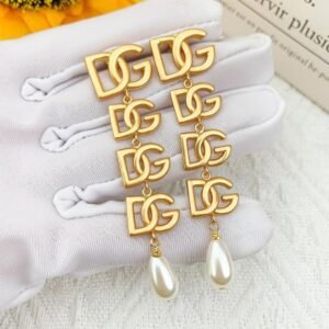 DG Logo Limitation Pearl Drop Earrings