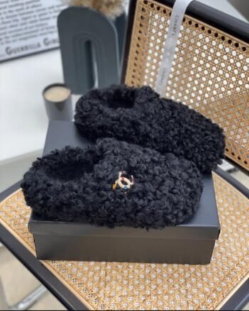 Chanel CC Fur Slides